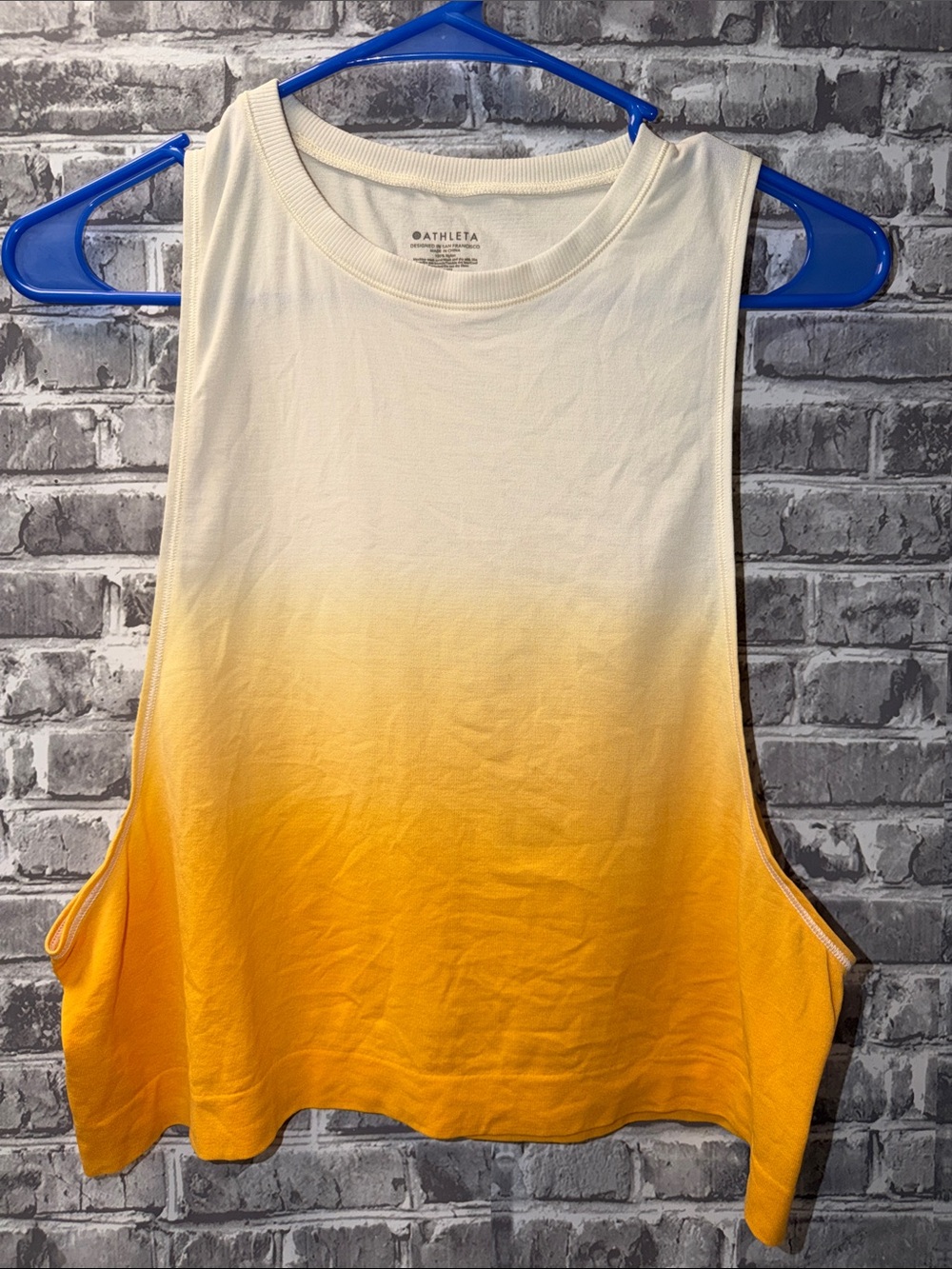 Athleta‎ White to orange Ombre Muscle Tank